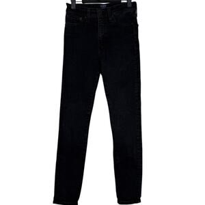 J. Crew High Rise Skinny Fit Denim Ankle Jeans Zip-Fly Stretchy 27 Black #4166